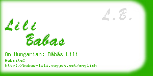 lili babas business card