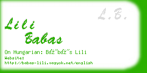 lili babas business card